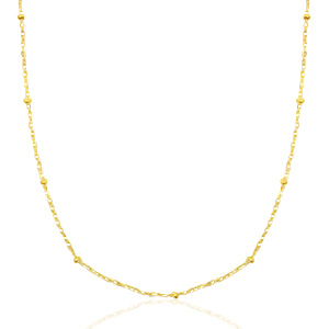 basis ball chain ketting in goud-zilver-rose 55 cm