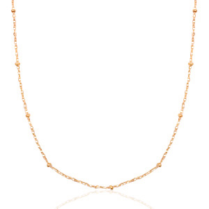 basis ball chain ketting in goud-zilver-rose 55 cm