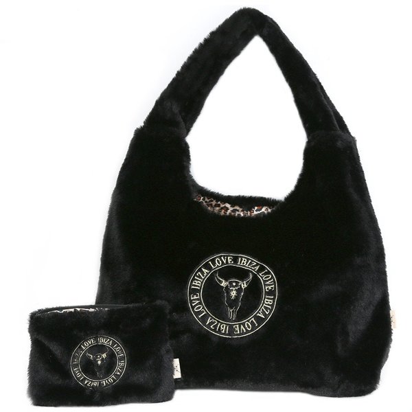 Bag it's so fluffy black - incl. bag in bag Love ibiza