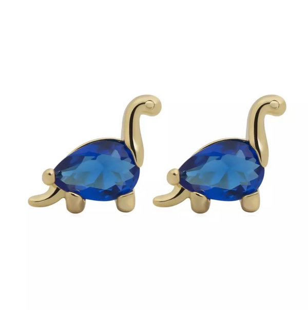 Dino oorbellen zirconia blauw