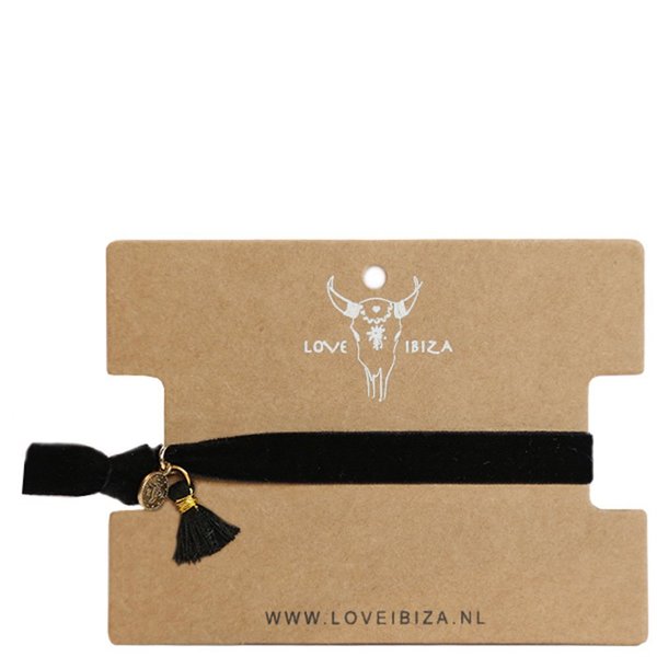 Velvet armbandje zwart Love Ibiza