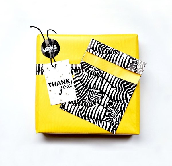 Zebra - cadeauzakje 12x19 cm