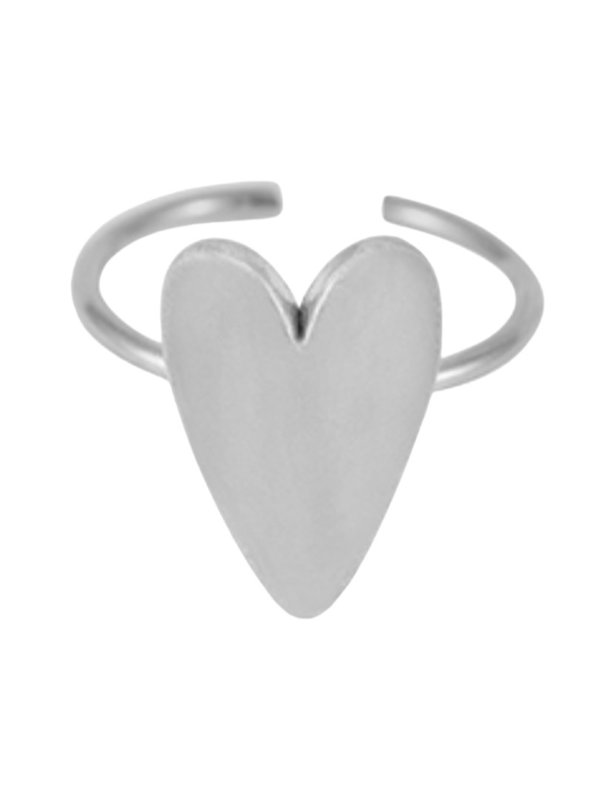 Ring van Stainless steel heart Silver
